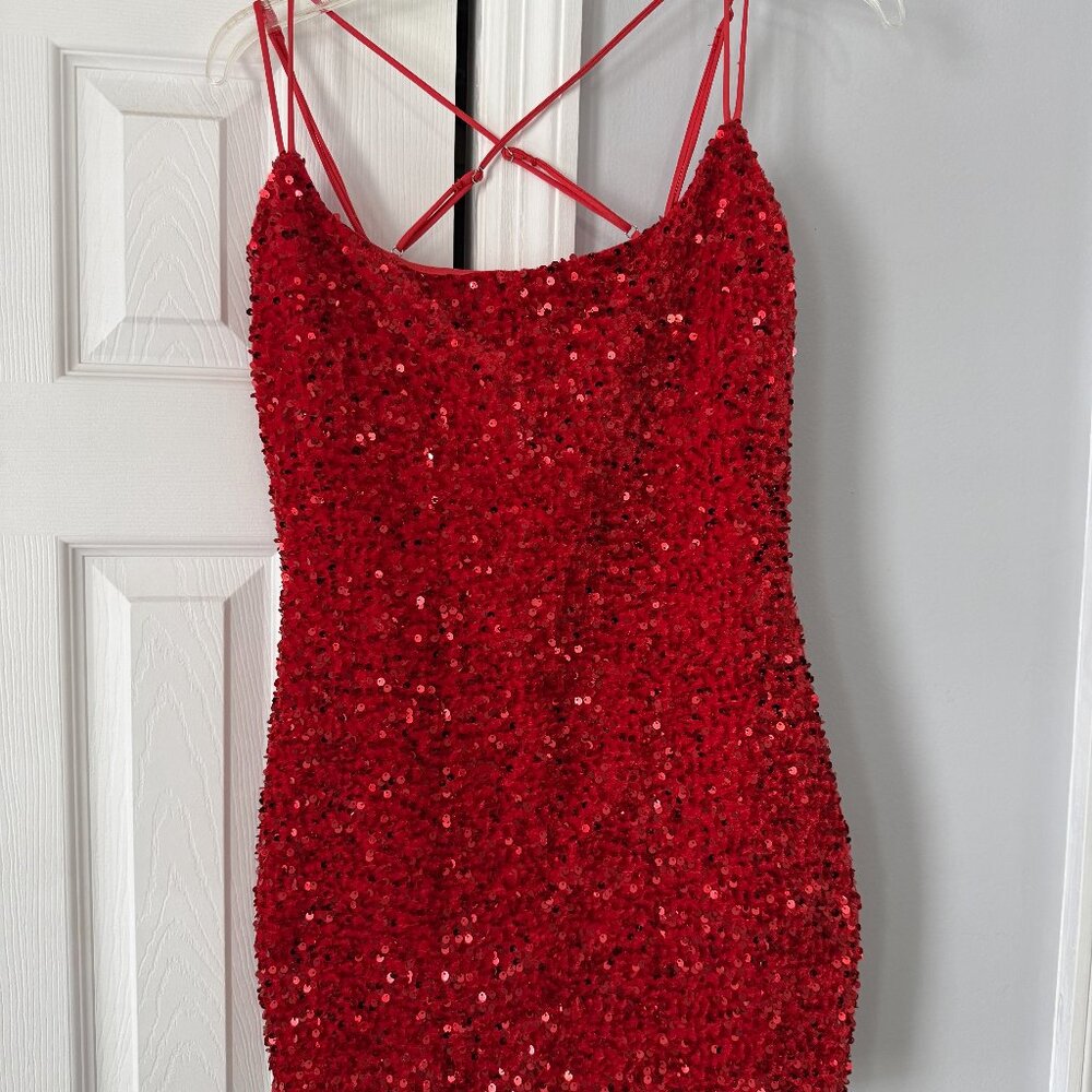 Lucy in the Sky red sequin mini dress ❤️✨